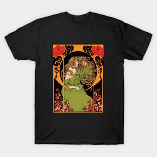 Art Deco Lady 2 (on black) T-Shirt